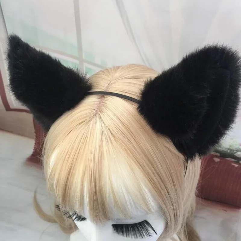 

Cat Ears Hair Accessories Women Female Ladies Head Band Long Fur Headwear Party Costume Girls Headband Decorations