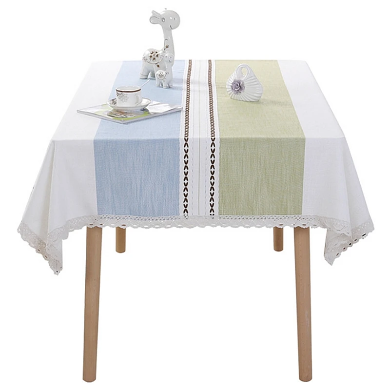 Декоративная белая шахматная льняная скатерть с кисточками маслостойкая