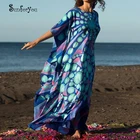 Размера плюс с принтом в горошек из хлопка пляжное макси-платье с О-образным вырезом свободные ботильоны Длина богемное женское платье новое 2021 Vestido mujer сексуальное платье