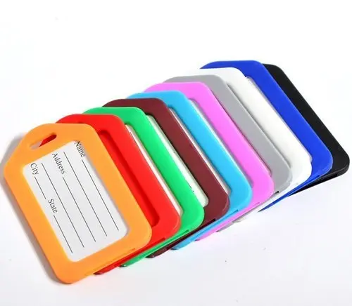 12 шт. пластиковые дорожные бирки для багажа квадратной формы разных цветов с