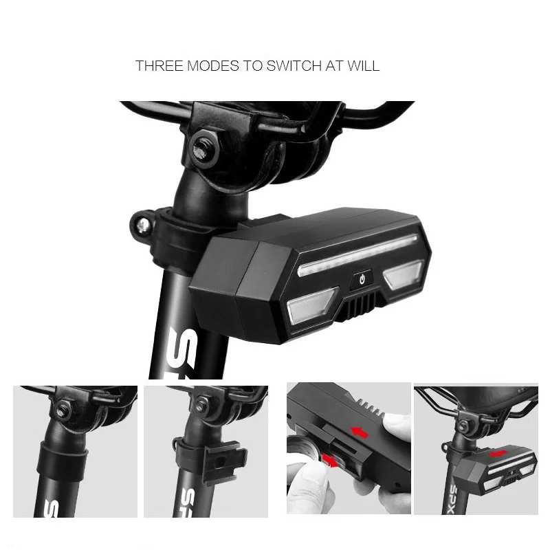 USB Перезаряжаемые светодиодный велосипедный хвост светильник для верховой езды