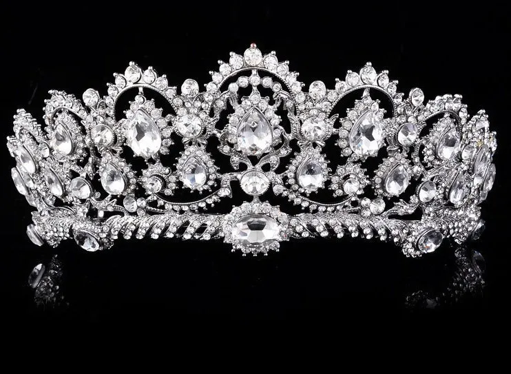 Серебреная корона, серебреная тиара со стразами