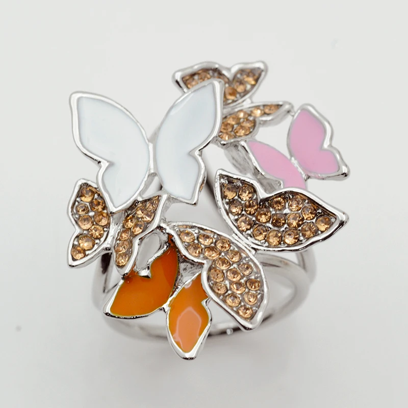 2018 высокое качество покрытие Бабочка три кольца платок с цепочками клип