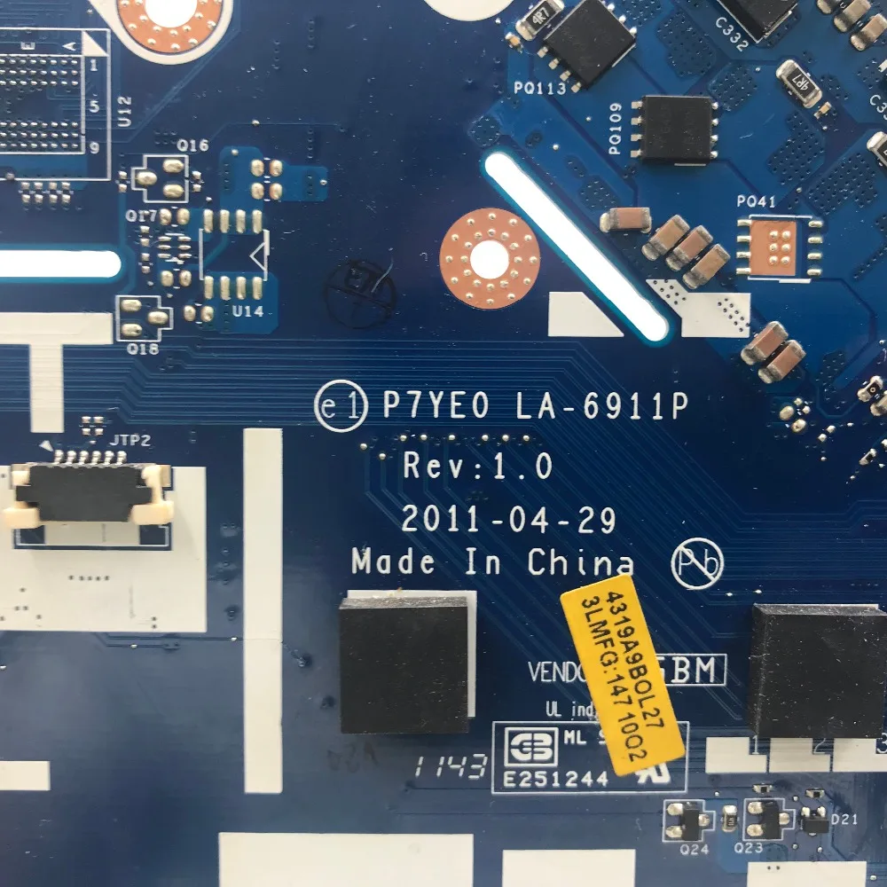 Kefu LA-6911P motherbaord для acer aspire 7750 7750G материнская плата ноутбука MBRN802001 P7YE0 LA-6911P 3AMFG тестирование