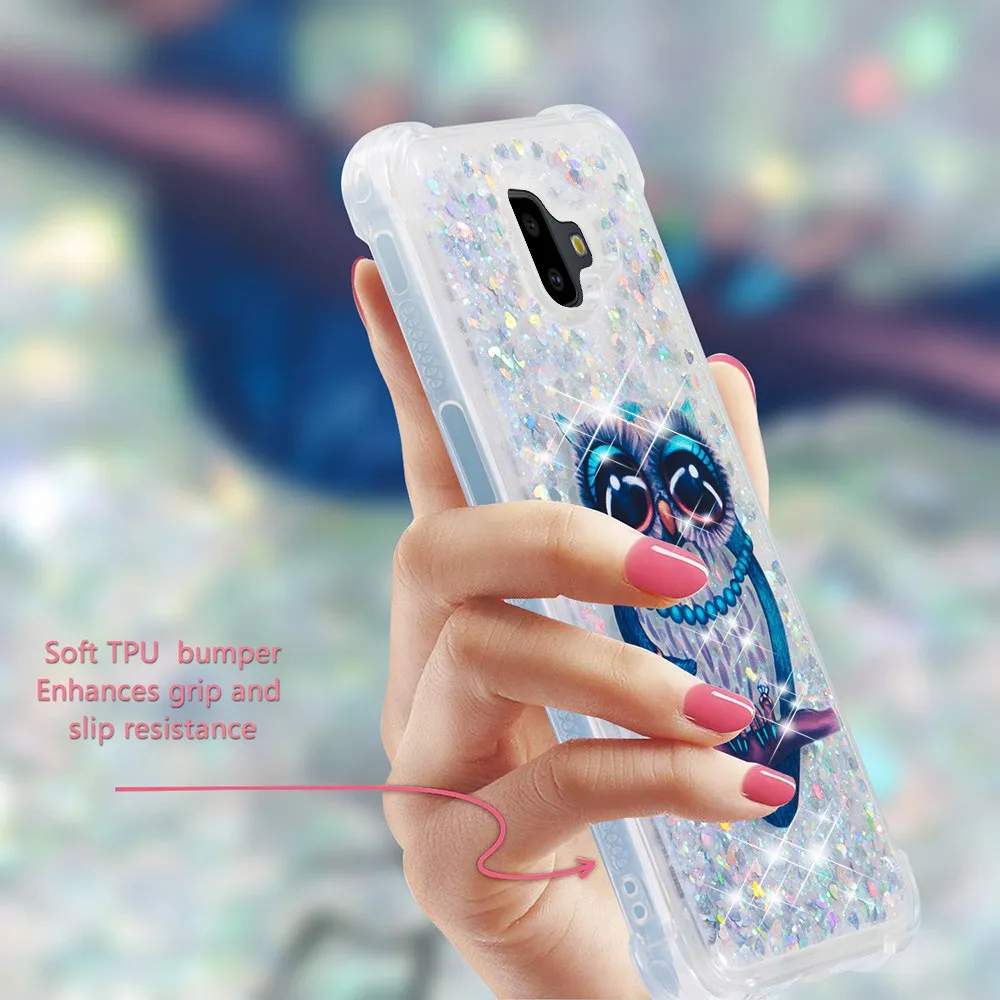 Owl Dynmic Quicksand Case for Samsung Galaxy J6 Plus Silicon Cover Cute TPU Soft J610F J610 |