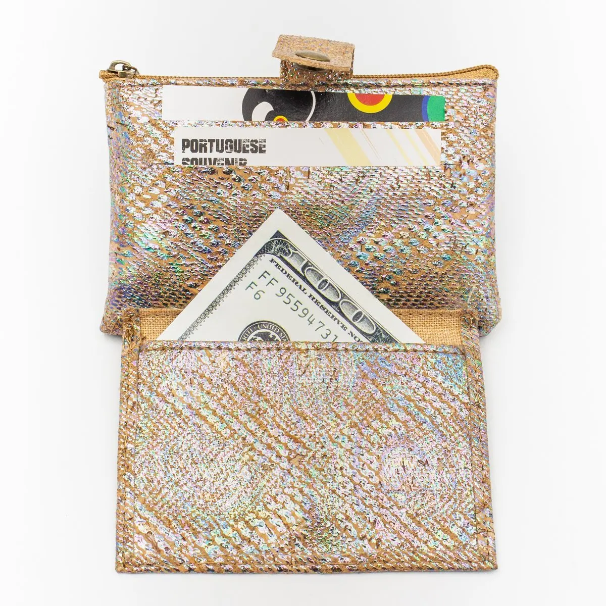 Натуральные пробковые цветные маленькие веганские кошельки BAG 379 F|Зажимы для