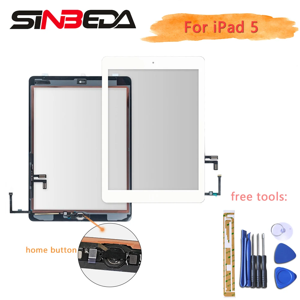Sinbeda для ipad 6 Air2 A1567 A1566 сенсорный экран дигитайзер + Главная Кнопка гибкий кабель