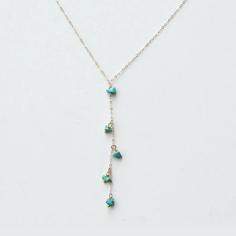 Ожерелье женское модное простое из натурального камня зеленого цвета | Украшения