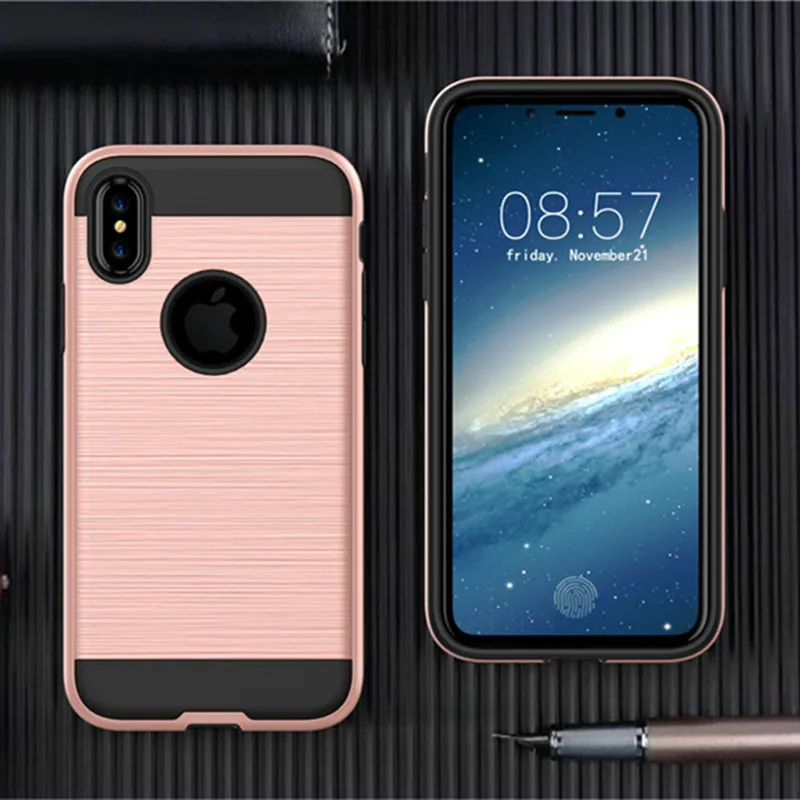 Роскошный тонкий матовый прочный бронированный чехол для iphone X 8 7 6 6s Plus Гибридный