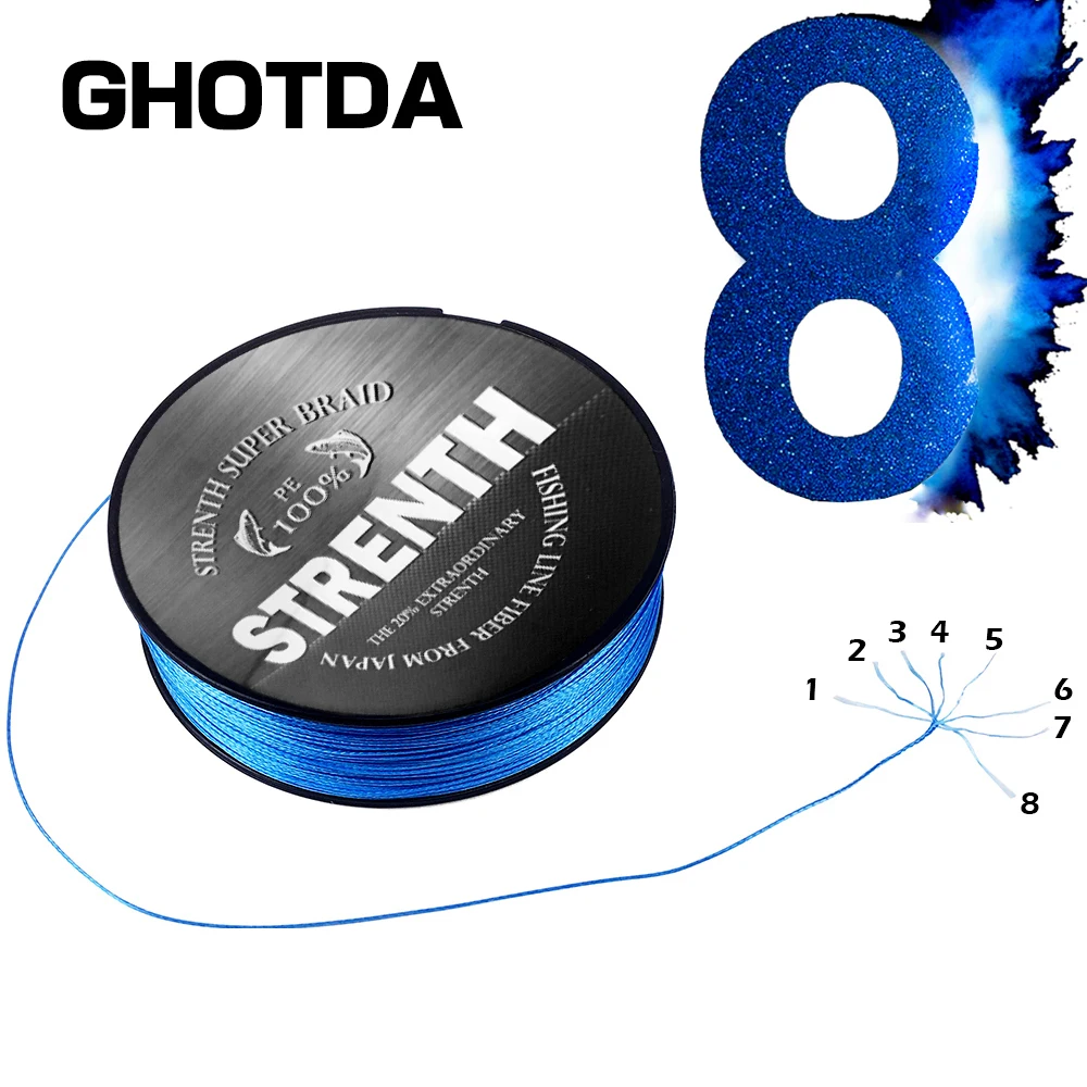 GHOTDA 100 м PE плетеная леска Multifilament 8 нитей рыбалка шнур Карп лески 20 88LB 5 цветов доступны|Рыболовные лески| |
