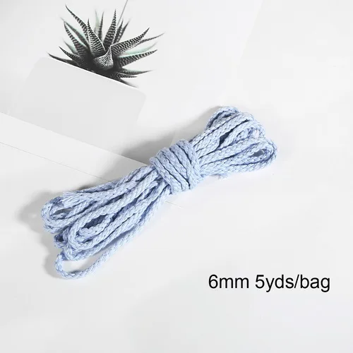 Sky Blue 5 ярдов хлопковое плетение из веревок декоративный витой шнур веревка для украшения ручной работы шнурок для рукоделия моток веревки - Цвет: Sky Blue