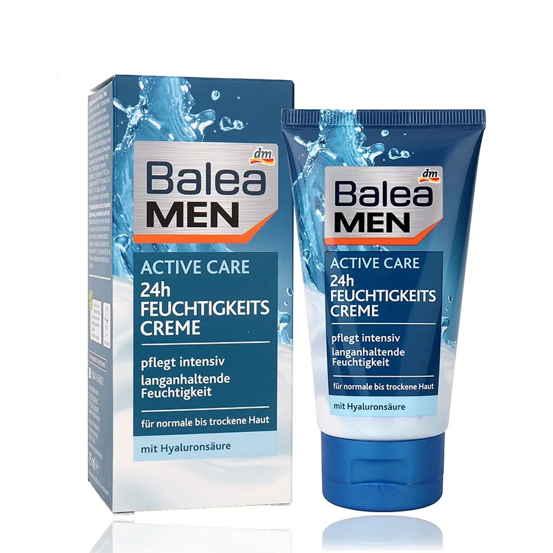 Balea Men 24H Moisturizing Day Active Care Cream Hyaluronic Acid Long-lasting Moisture for Dry Skin Easily absorbed No greasing | Красота и