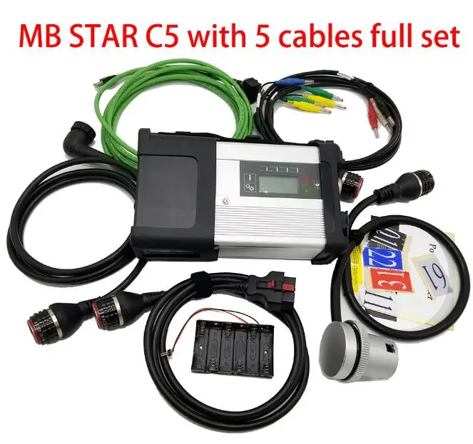 Лучший mb star c5 sd connect диагностический инструмент SD компактный 5 с программным обеспечением 12/2019V SSD и CF-19 Toughbook полный комплект готов к использованию - Цвет: Full chip MB C5