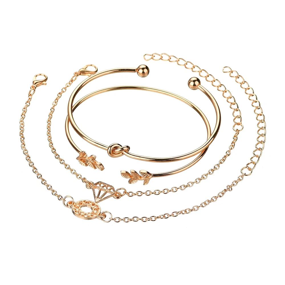 Женские круглые браслеты Terreau Kathy модные Многослойные из сплава золотого цвета с