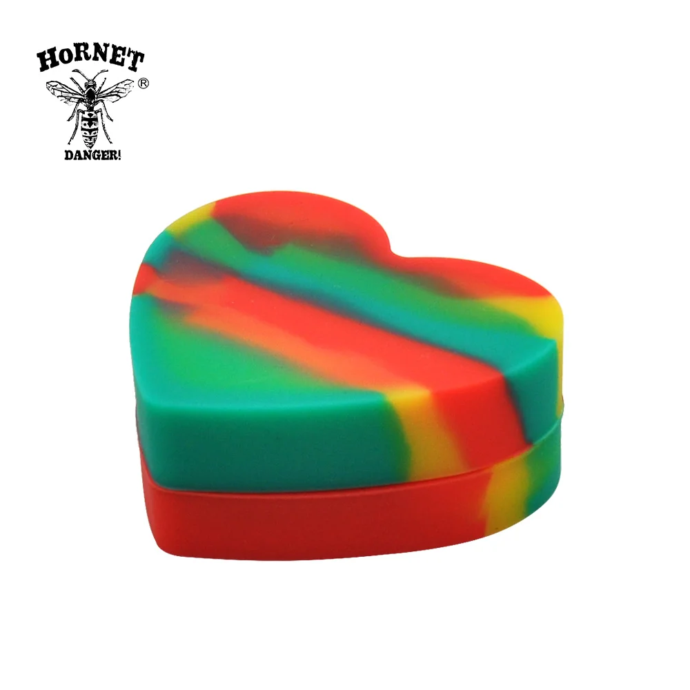 HORNET LOVE Heart форма воска масляная банка 18 мл объем FDA силиконовая восковая емкость