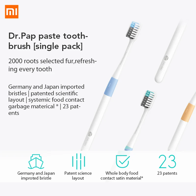 with Travel Box 4PCS Xiaomi Doctor Bei Bass Tooth Mi Brush Handle Manual Eco-friendly MI brush | Электроника