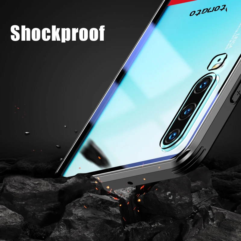 Для huawei p30 P30 Pro стеклянный чехол роскошный модный закаленный милый мультяшный прозрачный стеклянный силиконовый каркас жесткий чехол для huawei p30 pro
