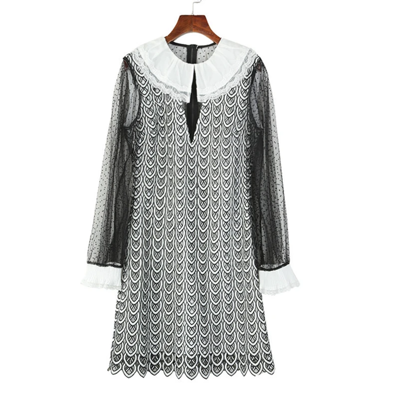 MODA NOVA/платье для автопортретов женское винтажное вязаное платье с вышивкой