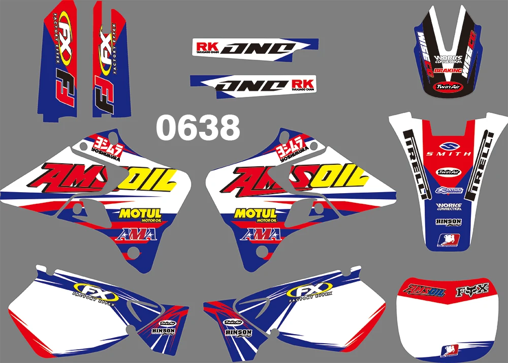 3 м 4 стиля мотоцикл графическая команда графика фоны наклейки для YAMAHA YZ125 YZ250 1996 1997-2001