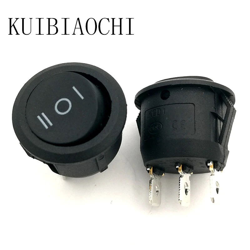 10 шт. круглая лодка кулисный переключатель 6A 250 В AC/10A 125 AC вкл/выкл защелкивающийся
