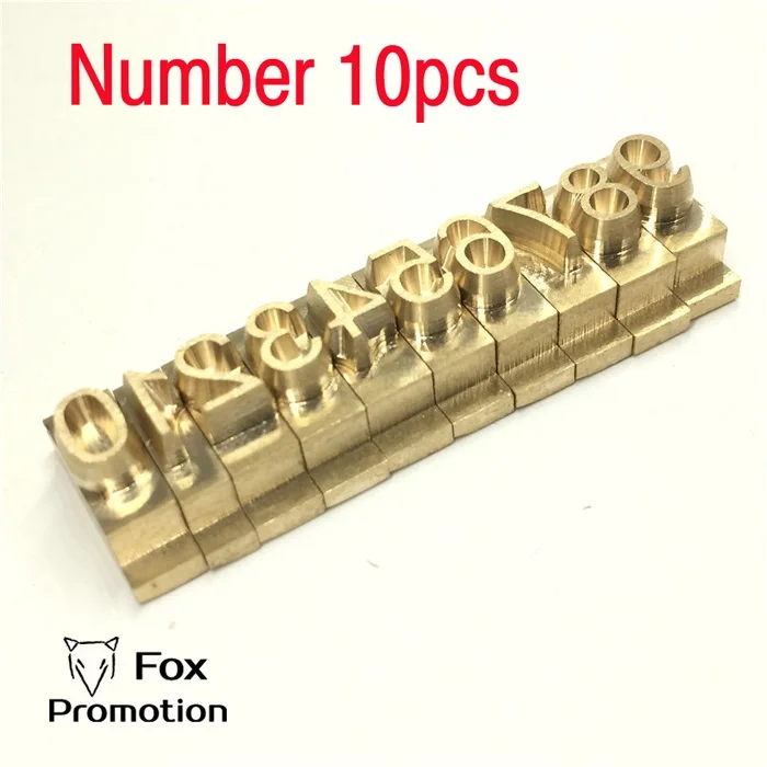 Number 10pcs DIY пользовательский горячий латунный штамп железная форма самостоятельно, персонализированные формы нагревания на дереве/коже, Лига DIY подарок, индивидуальный дизайн - Цвет: Number 10pcs