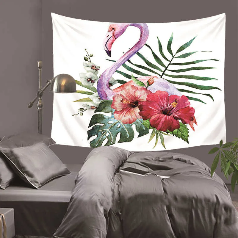 Flamingo Tapestry Wall Art Tapestries Tropical Home Decorative Door Curtain Living Room Bedspread Sheet Table Cloth DH0010 | Дом и сад