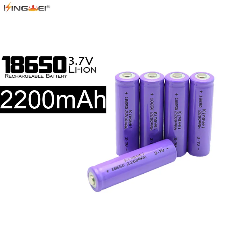 

KingWei 1200 шт., оптовая продажа, Высококачественная литий-ионная аккумуляторная батарея 18650, 2200 мАч, 3,7 в, батарея для фонарика