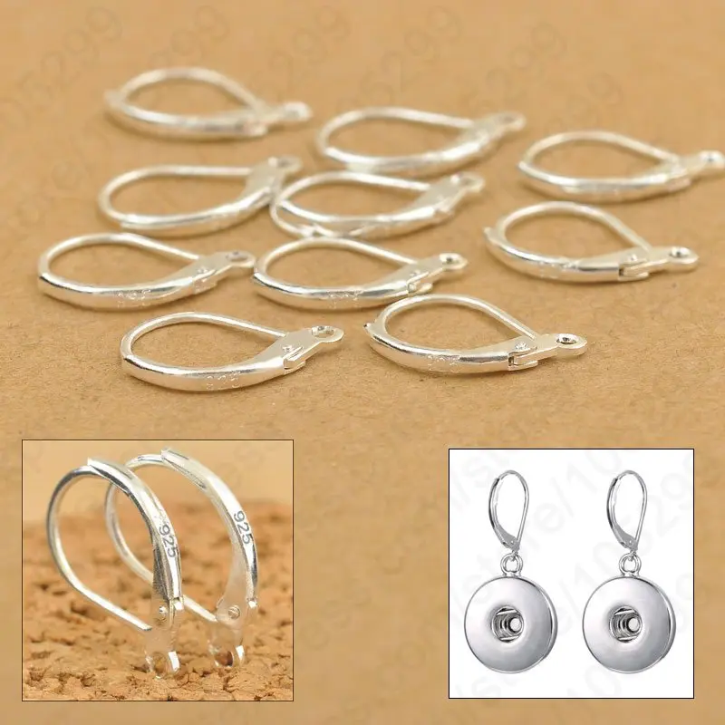 

100PCS/Lot Fine Jewellery Components 925 Sterling Silver Handmade Beadings Findings Earring Hooks Leverback Earwire Fittings