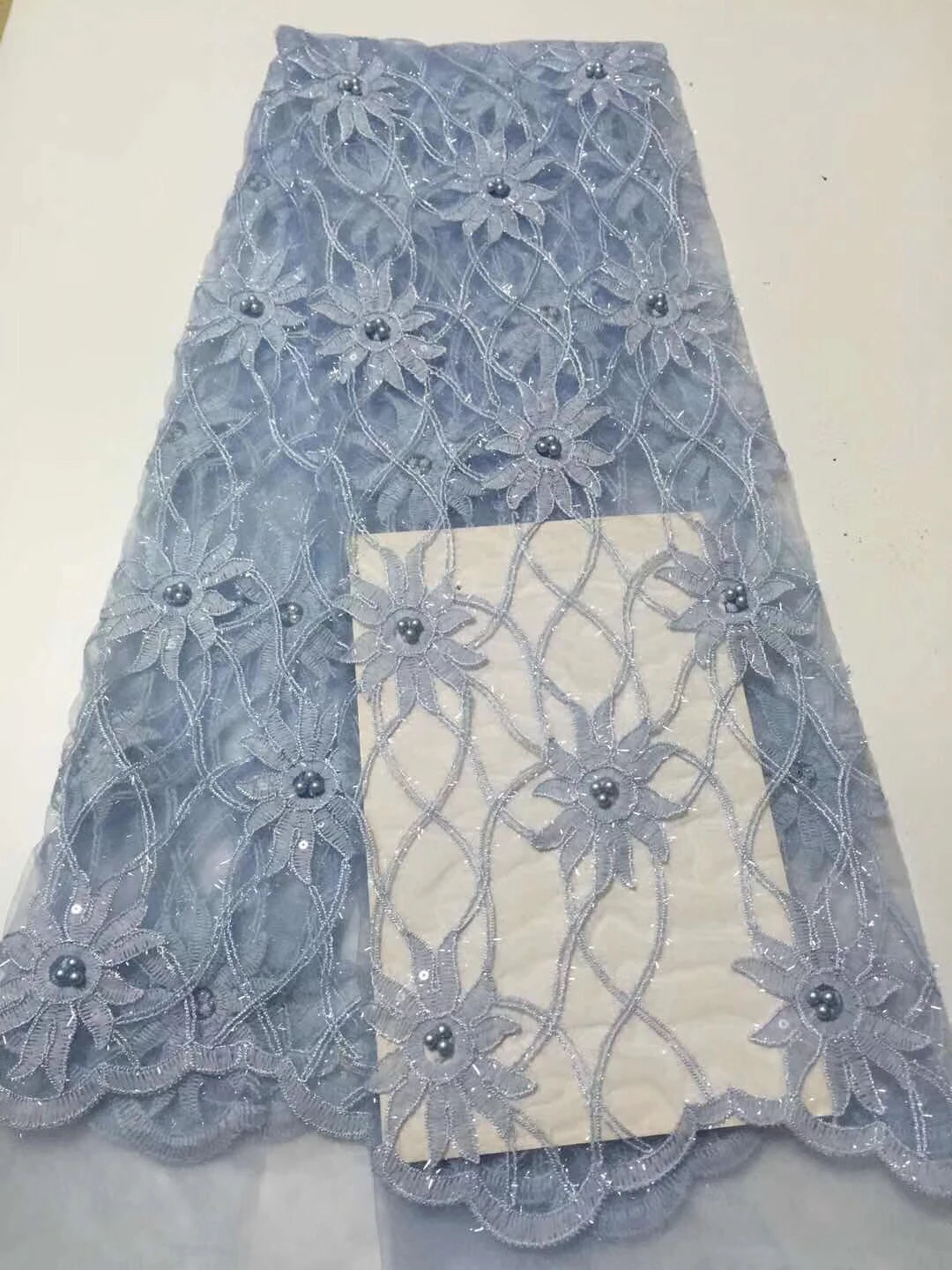 African lace fabric 2019 embroidery Nigeria high quality French tulle wedding dress CD32381 | Дом и сад