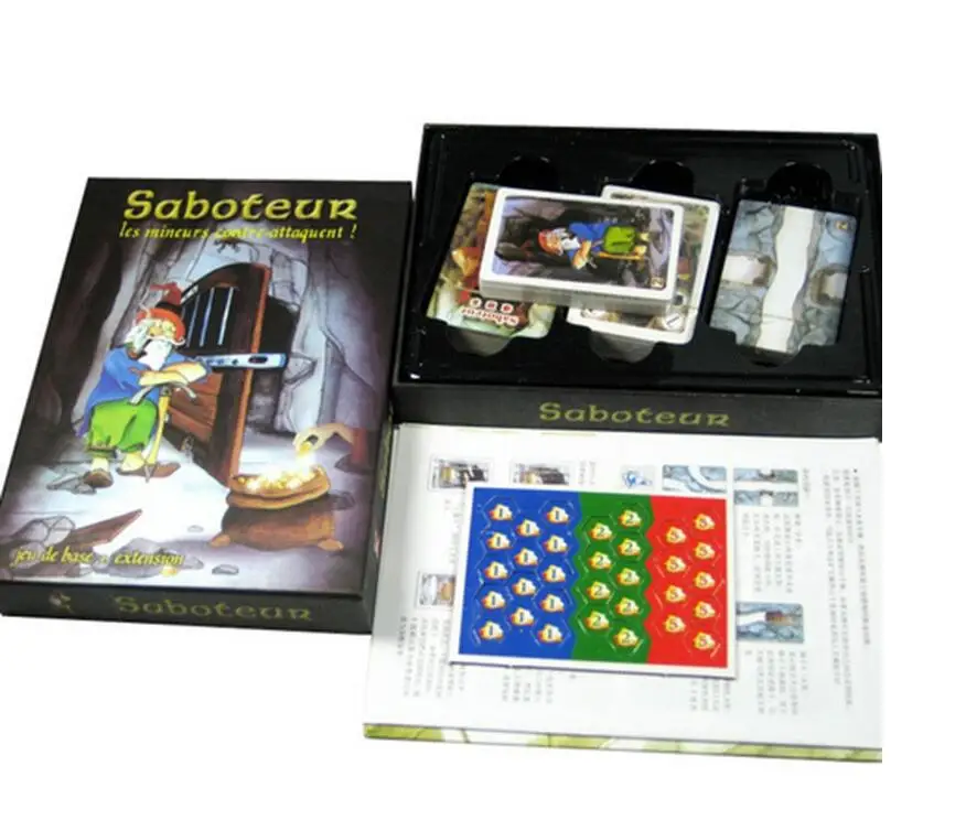 Saboteur настольная игра 1 + 2 VersionSaboteur1 версия Jeu De play card забавная с английскими