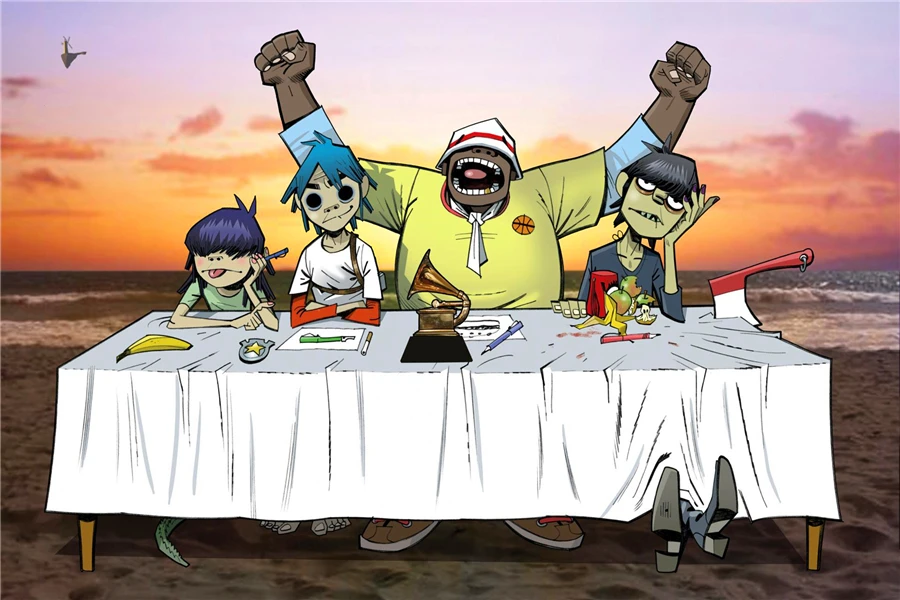 На заказ на холсте художественные Gorillaz плакат наклейка с принтом музыкальной