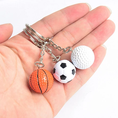 1Pcs Hot Football Basketball Golf Ball Pendant Keyring Sports Metal Keychain Car Key Chain Ring Wholesale 3 Styles On Sale | Украшения и