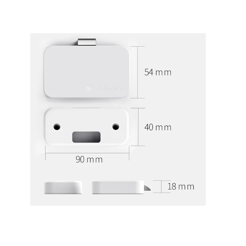 1Pcs Xiaomi MIjia YEELOCK умный контроль ящика шкафа замок без ключа Bluetooth приложение разблокировка Противоугонная защита детей защита файлов - Цвет: 1Pcs