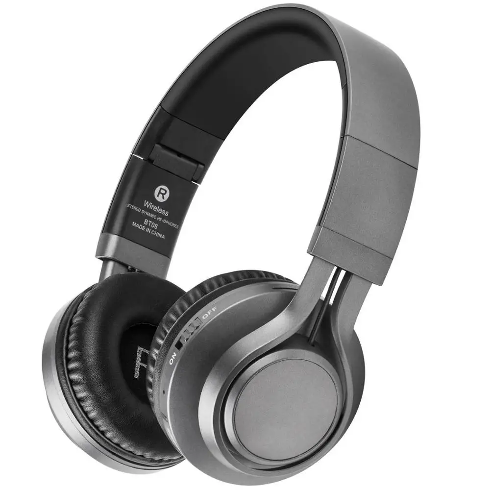 Black BT-08 Складная Беспроводная гарнитура HIFI стерео Bluetooth беспроводная гарнитура для наушников спортивные отношения наушники с микрофоном для телефона музыка - Цвет: Black BT-08
