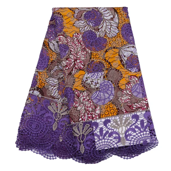 6Yards New Arrival African Wax Lace Cotton Fabric High Quality French Fabrics With Hollow Design For Dresses! YWE60 | Дом и сад