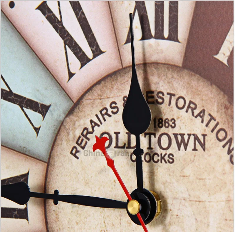 Деревянные настенные часы винтажные разноцветные французские кантри Тосканские