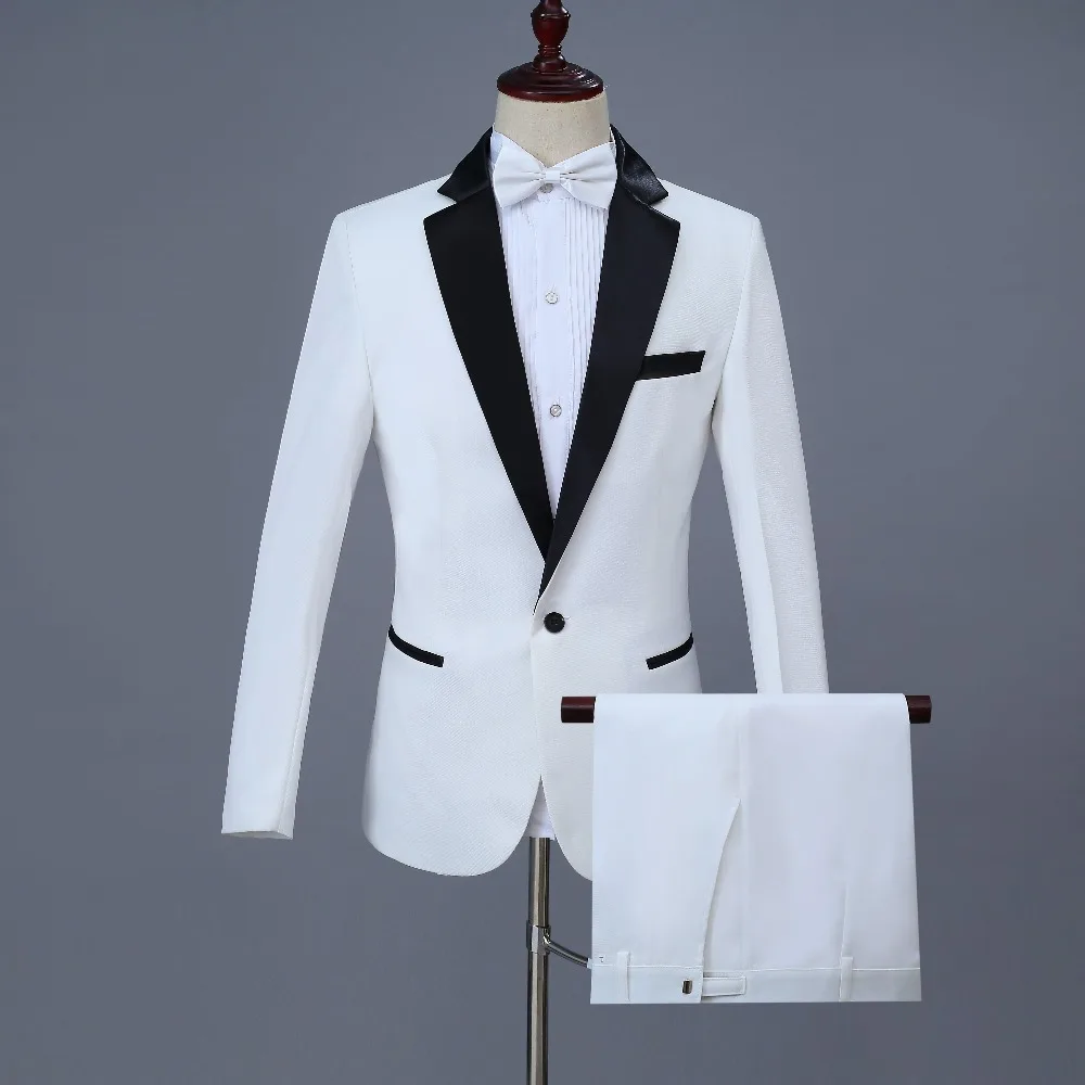 

Latest Coat Pant Designs White Men Suit Prom Tuxedo Slim Fit 2 Piece Groom Wedding Suits For Men Custom Blazer Terno Masuclino