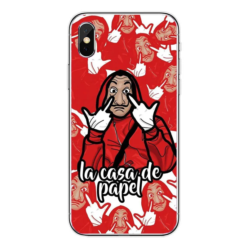 Популярный чехол для телефона La Casa De Papel iPhone XS Max 6 6SPlus 7Plus 8 8Plus XR 5S прозрачный мягкий