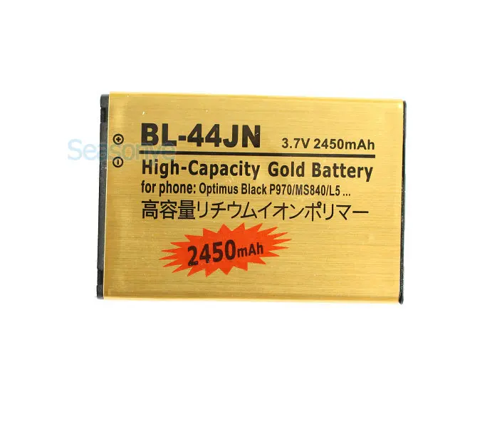 Seasonye 2450mAh BL-44JN Золотая запасная батарея + зарядное устройство для LG Optimus Black P970 MS840 L5