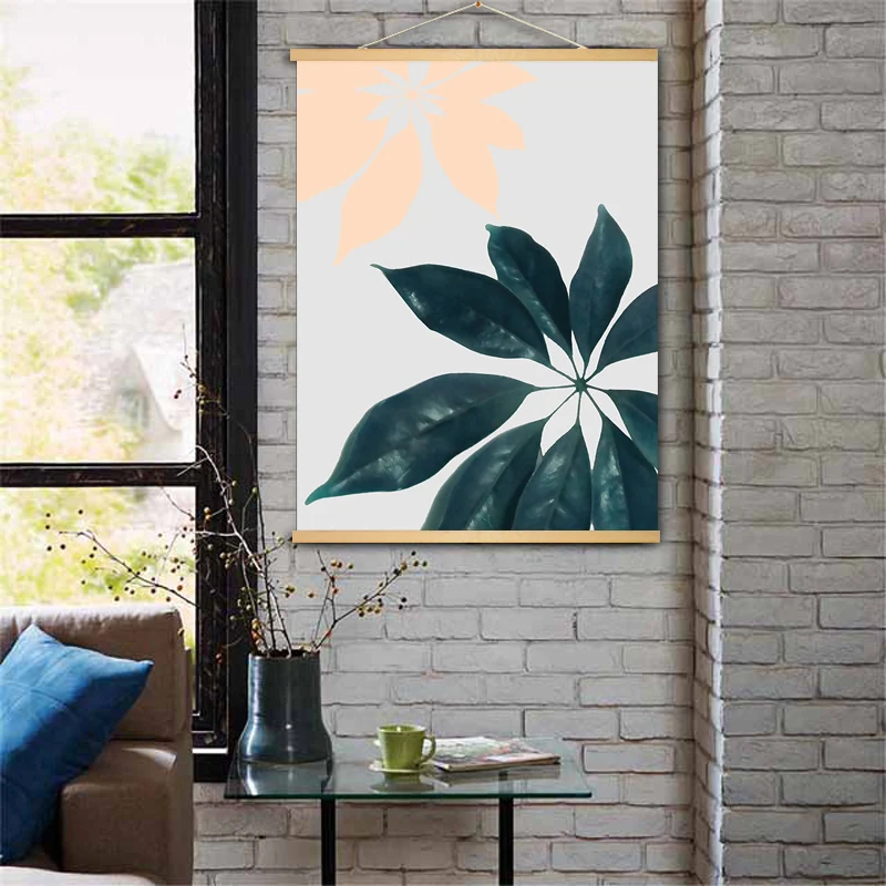 Акварельные тропические листья в форме Панциря Черепахи печатные плакаты