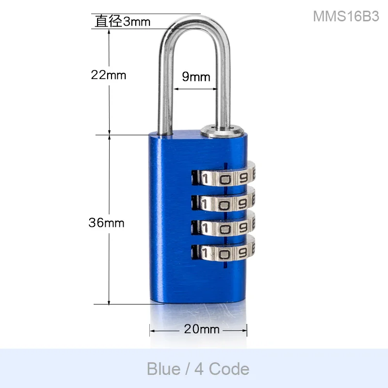 4 Digit Blue Можно установить свой собственный замок с паролем для секретного блокнота маленькая мебель ящик для шкафа чемодан сумка для хранения значный кодовый замок - Цвет: 4 Digit Blue