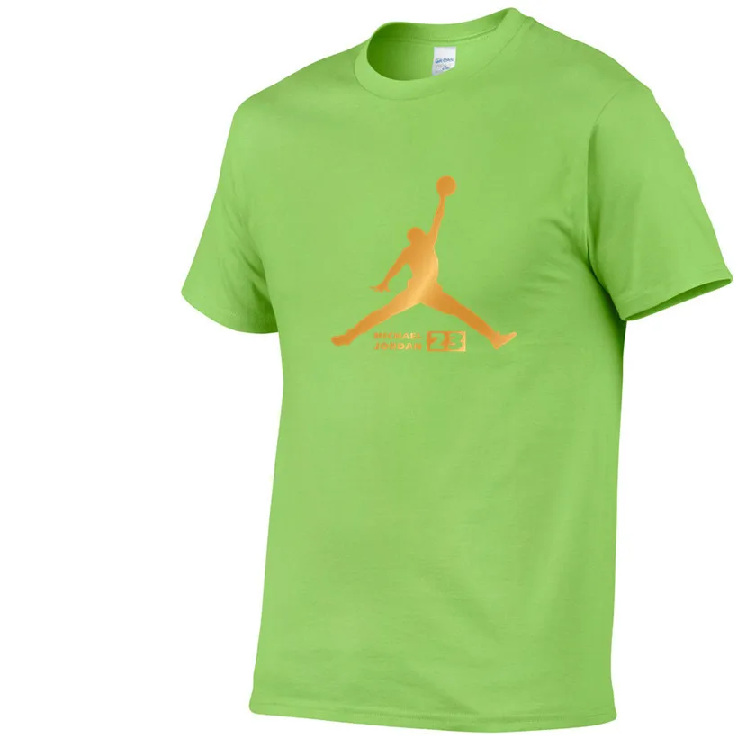 Light green 82 Newest Summer Men T-Shirt Fashion Jordan 23 Brand Logo Print Cotton T Shirt Men Trend Casual Short Sleeve Tshirt Tops Tee - Цвет: Light green 82