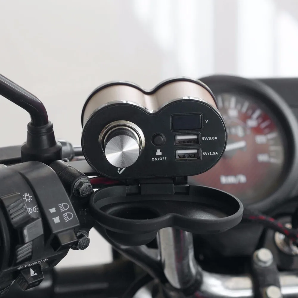 OHANEE moto rcycle USB зарядное устройство для телефона 12 В/24 В разъем прикуривателя Dual USB QC 3,0 moto зарядное устройство светодиодный водонепроницаемый вольтметр