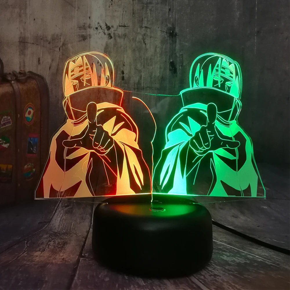 Аниме смешанные двойной Цвета у героя мультфильма Саскэ Утиха 3D светодиодный