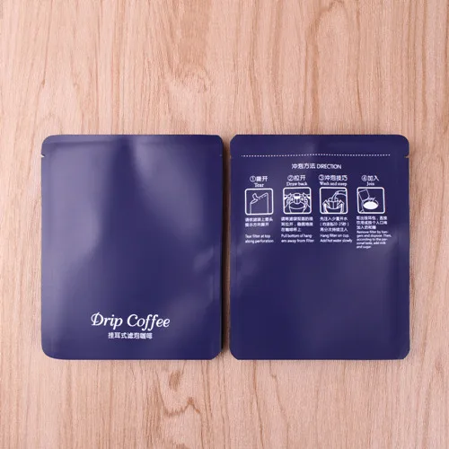 navy blue 100 шт. капельного Кофе Упаковка Сумка Алюминий Фольга композитный слоев экологичный Материал хорошее качество Кофе сумка - Цвет: navy blue
