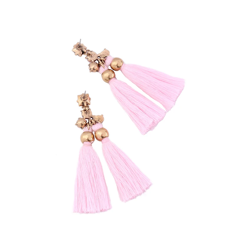 Женские серьги с кисточками и бахромой из хлопка|tassel earrings|ethnic earringsearrings handmade |