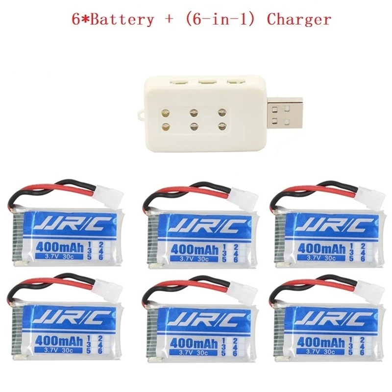 8 шт./компл. Lipo батарея 3 7 v 400mAh 30C для JJRC H31 H43hw Drone Li Battery + 6 в 1 usb зарядное