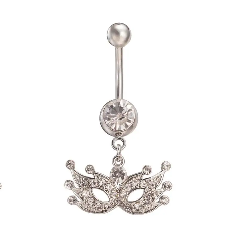 Унисекс ювелирное изделие для тела Висячие пупка пирсинг Маскарадная маска