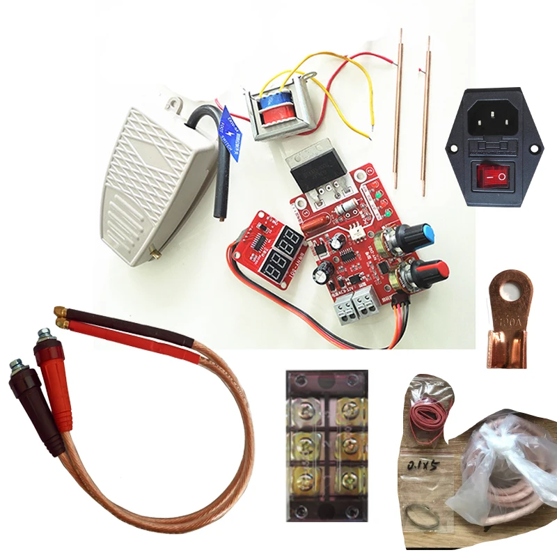 Точечный сварщик все наборы DIY наборы сборка сварочный аппарат трансформатор NY-D01 контроллер шпильки ножной переключатель медный разъем