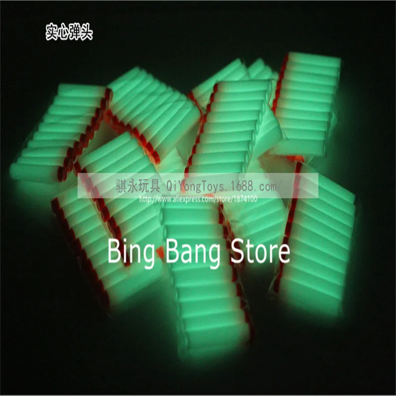 100 шт. Серебристое свечение мягкие пули пенные дротики ответный удар заправка